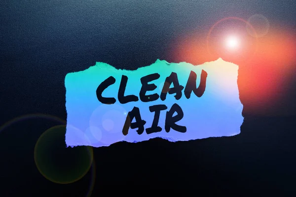 Text caption presenting Clean Air, Business approach air that has no harmful levels of dirt and chemicals in it