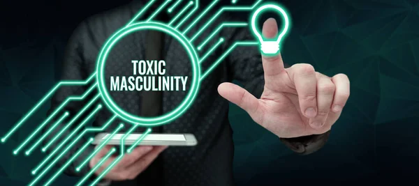 Inspiration Showing Sign Toxic Masculinity Business Idea Describes Narrow Repressive — Stock Photo, Image