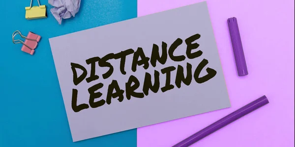 Texto Que Mostra Inspiração Distance Learning Business Mostra Palestras Educacionais — Fotografia de Stock