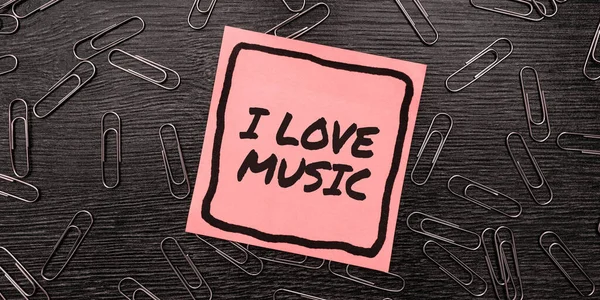 Text Der Inspiration Zeigt Love Music Word Written Haben Zuneigung — Stockfoto
