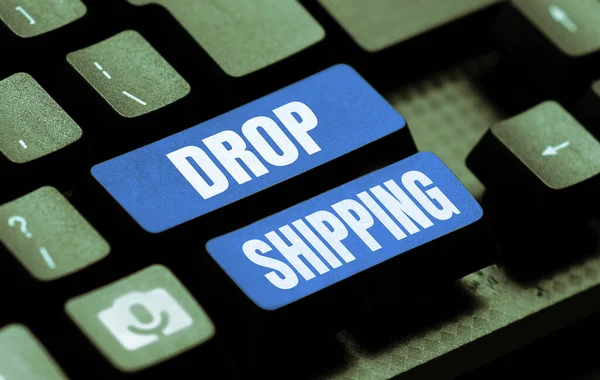 Handwriting Text Drop Shipping Word Written Send Goods Manufacturer Directly — Fotografia de Stock