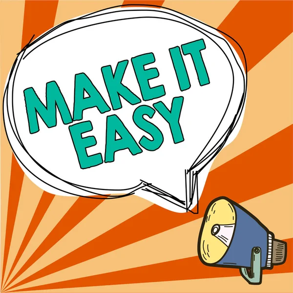 Konzeptionelle Darstellung Make Easy Word Written Smart Ansatz Mühelos Frei — Stockfoto