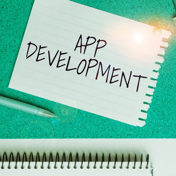 Pisanie Ręczne App Development Word Written Development Services Awesome Mobile — Zdjęcie stockowe