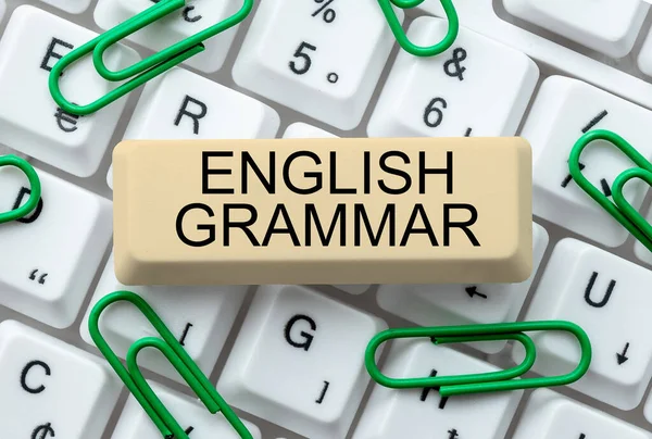 English Grammar 인터넷 컨셉트 강좌는 영어로 말하고 수준을 아우른 — 스톡 사진