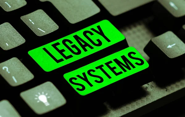 Leyenda Conceptual Legacy Systems Conceptual Photo Old Method Technology Computer — Foto de Stock