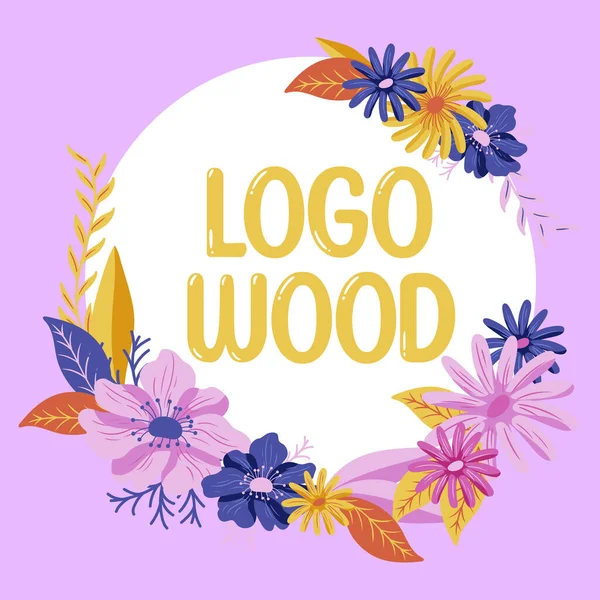 Writing Displaying Text Logo Wood Word Recognizable Design Symbol Company — Φωτογραφία Αρχείου