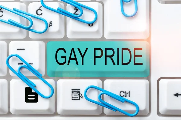 Text Showing Inspiration Gay Pride Concept Meaning Dignity Idividual Belongs — Foto de Stock