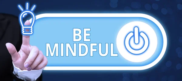 Tekenen Weergeven Mindful Internet Concept Met Veel Aandacht Voor Bewust — Stockfoto