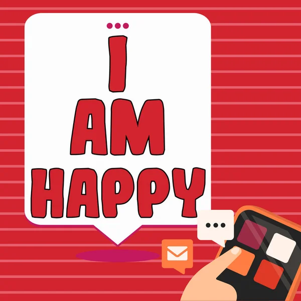 Szöveg Felirat Bemutató Boldog Vagyok Üzleti Megközelítés Ahhoz Hogy Egy — Stock Fotó