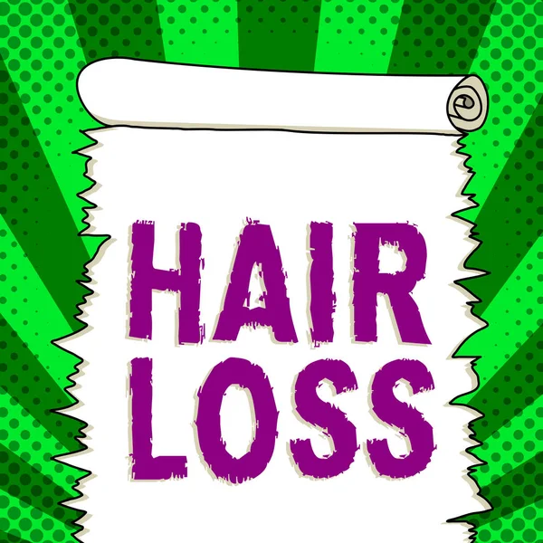 Koncepční Zobrazení Ztráta Vlasů Slovo Pro Ztrátu Lidských Vlasů Hlavy — Stock fotografie