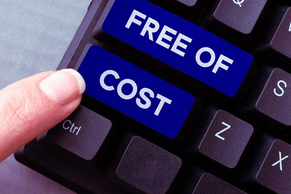 Znak Tekstowy Pokazujący Free Cost Przegląd Działalności Brak Ceny Wersję — Zdjęcie stockowe