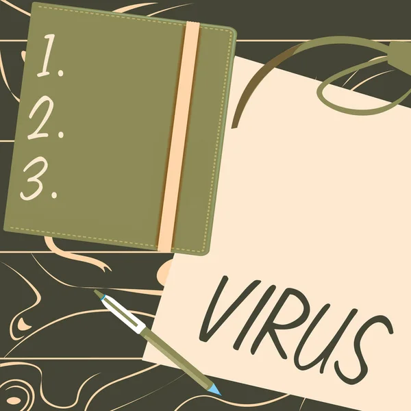 Signo Escritura Mano Virus Palabra Para Agente Infeccioso Que Consiste —  Fotos de Stock