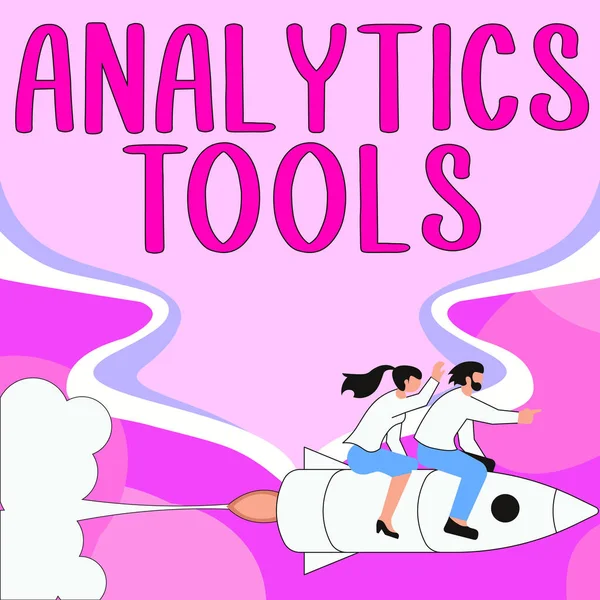 Text Zobrazující Inspiraci Analytics Tools Business Idea Kusů Softwaru Pro — Stock fotografie