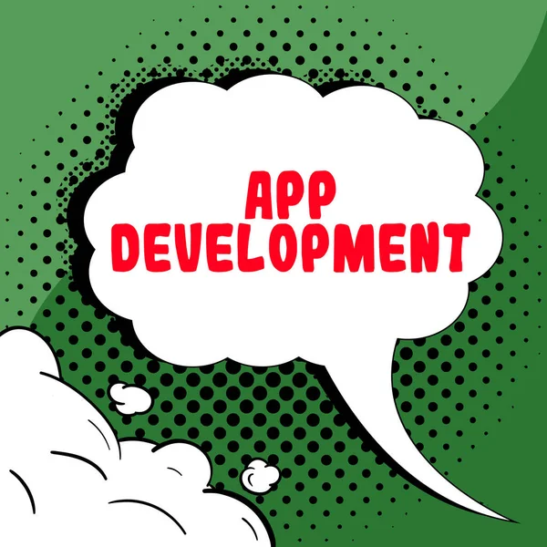 Testo Che Mostra Ispirazione App Development Internet Concept Servizi Sviluppo — Foto Stock