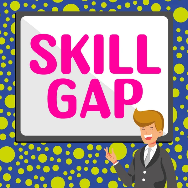 Τίτλος Κειμένου Που Παρουσιάζει Skill Gap Business Overview Αναφορά Αδυναμία — Φωτογραφία Αρχείου