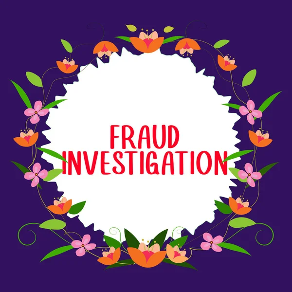 Text Showing Inspiration Fraud Investigation Conceptual Photo Process Determining Whether — Stock Photo, Image
