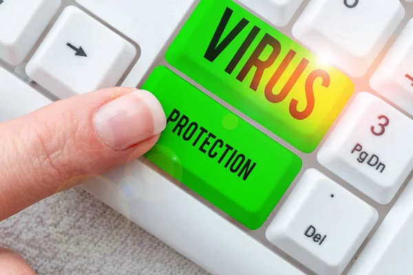 Texto Escritura Mano Virus Protection Internet Concept Programa Diseñado Para —  Fotos de Stock