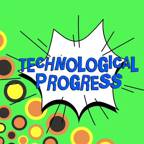 Texto Que Presenta Progreso Tecnológico Concepto Negocio Proceso Invención Innovación — Foto de Stock