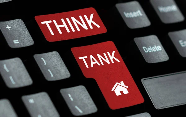 Kavramsal Başlık Think Tank Genel Bakışı Yenilikçi Değerli Çözümler Düşünme — Stok fotoğraf