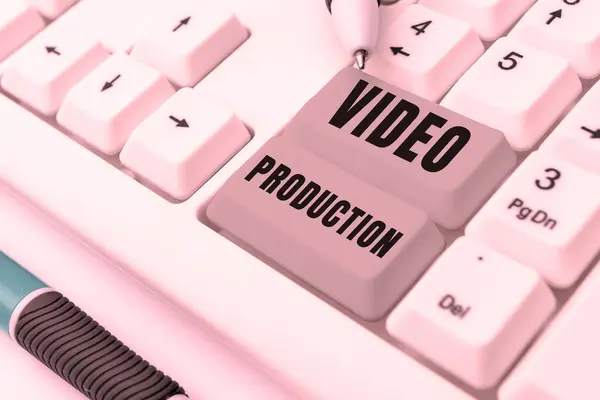 Концептуальний Дисплей Відео Виробництво Бізнес Процес Перетворення Ідеї Відео Кіно — стокове фото