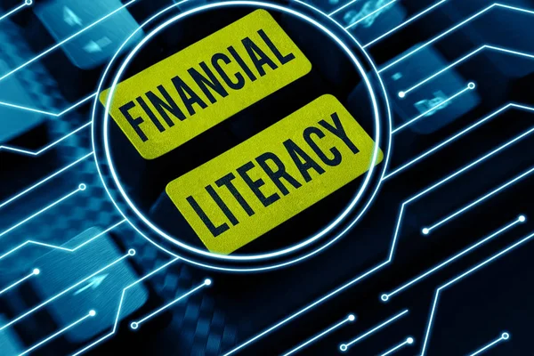 Handwriting Text Financial Literacy Conceptual Photo Understand Knowledgeable How Money — Zdjęcie stockowe