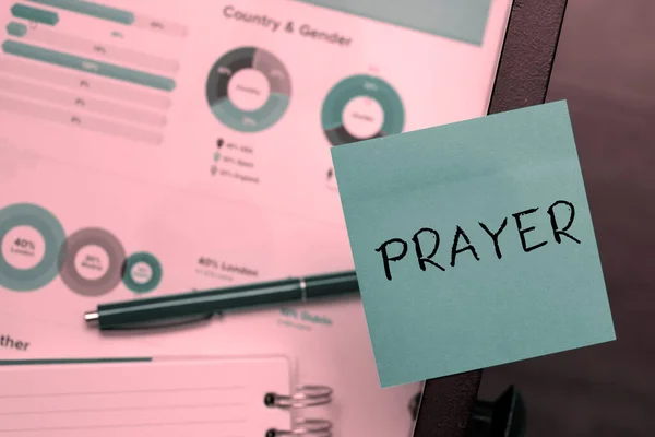 Zeichen Mit Gebet Wort Für Feierliche Bitte Hilfe Oder Danksagung — Stockfoto