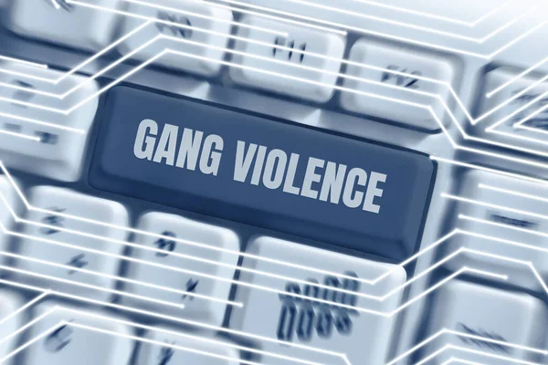 Legenda Conceitual Gang Violence Business Approach Infringence Laws Caused Group — Fotografia de Stock