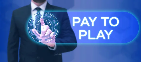 Konceptuální Displej Pay Play Obchodní Nápad Dát Peníze Hraní Hry — Stock fotografie