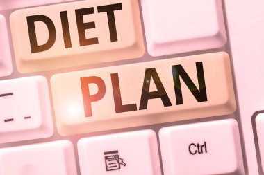 El yazısı metni diyet planı, iş konsepti, sağlık yönetimi nedenleri için özel besin girişi kullanımı