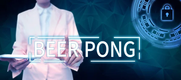 Inspiration Showing Sign Beer Pong Business Showcase Game Set Beer — Stock Photo, Image