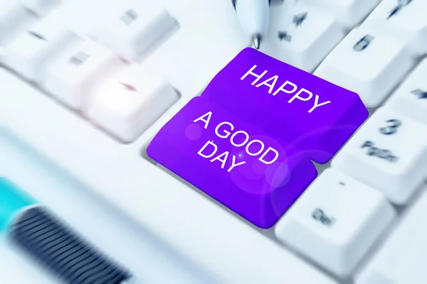 Tekst Pokazujący Inspirację Happy Good Day Internet Concept Życzenia Dobrej — Zdjęcie stockowe