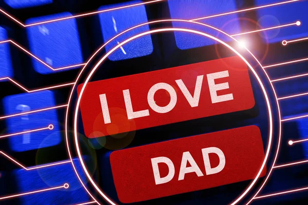 Käsitteellinen Näyttö Rakastan Isää Sana Kirjoitettu Hyvistä Tunteista Isääni Kohtaan — kuvapankkivalokuva