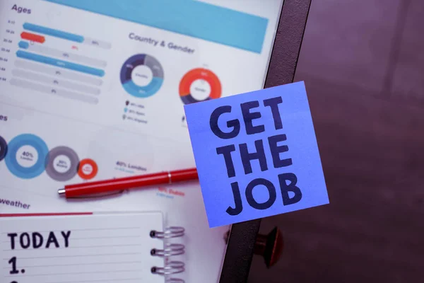 Koncepcionális Megjelenítés Get Job Word Written Get Position Employment Work — Stock Fotó