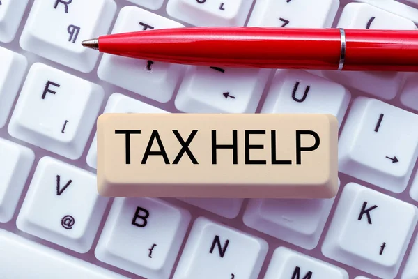 Handwriting Text Tax Help Business Concept Assistance Compulsory Contribution State — Fotografia de Stock
