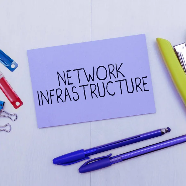 Szöveg Megjelenítése Hálózati Infrastruktúra Koncepció Jelentése Hardver Szoftver Források Kapcsolat — Stock Fotó