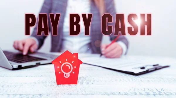 Τίτλος Κειμένου Που Παρουσιάζει Pay Cash Internet Concept Πελάτης Που — Φωτογραφία Αρχείου