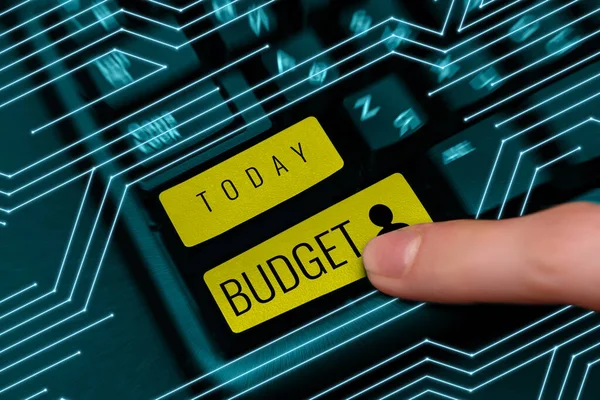 Texto Inspirador Orçamento Conceito Negócio Estimativa Definida Receitas Despesas Para — Fotografia de Stock