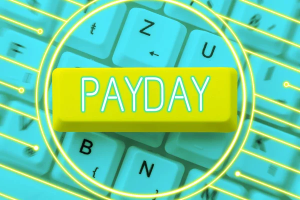 Legenda Texto Apresentando Payday Internet Concept Dia Que Alguém Pago — Fotografia de Stock