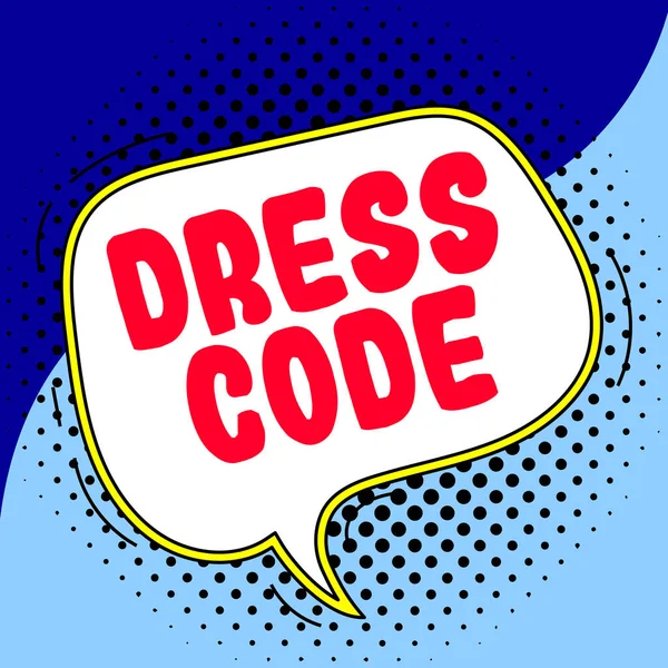 Znak Zobrazující Dress Code Konceptuální Foto Přijímaný Způsob Oblékání Pro — Stock fotografie