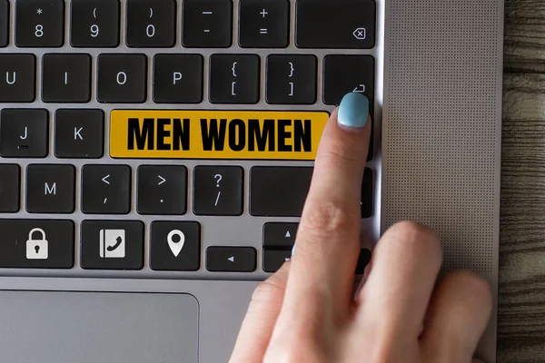 Writing Displaying Text Men Women Internet Concept State Boy Girl — Foto de Stock