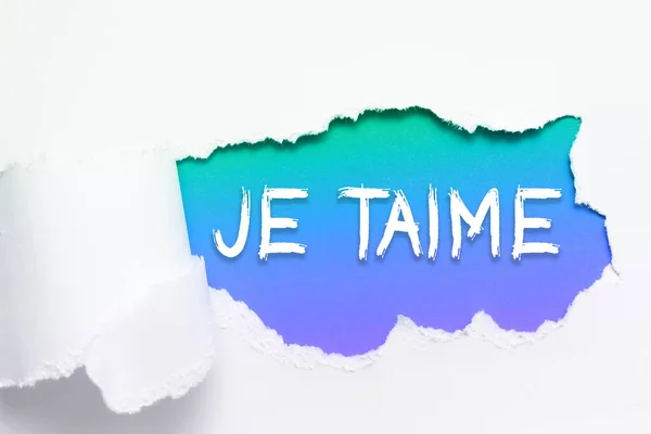 Handwriting Text Taime Internet Concept Expressing Love You Words French — Zdjęcie stockowe