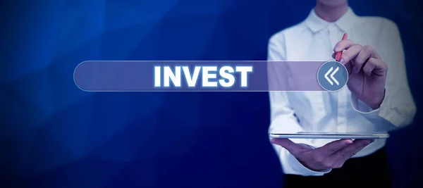 Text Tecken Som Visar Invest Affärsidé Kommersiell Satsning Med Förhoppning — Stockfoto