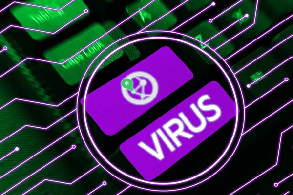 Segno Scrittura Mano Virus Business Concetto Agente Infettivo Che Consiste — Foto Stock