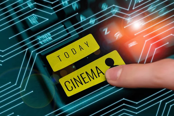 Inspiration Showing Sign Cinema Internet Concept Theater Movies Shown Public — Stock Photo, Image