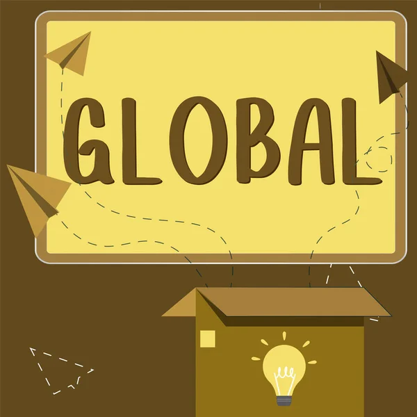 Konzeptuelle Darstellung Global Wort Für Die Zusammenfassung Eines Ganzen Oder — Stockfoto