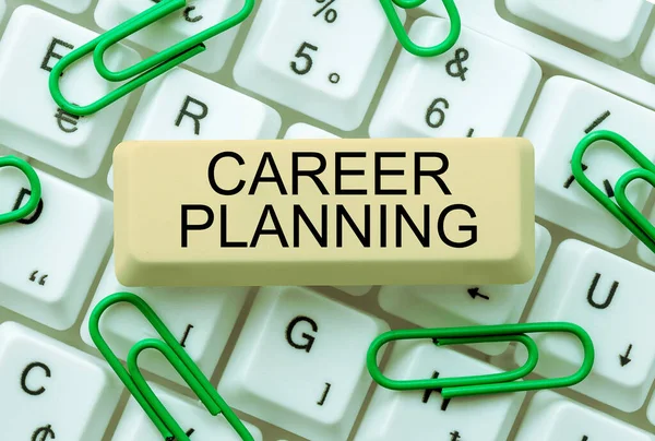 Text Sign Showing Career Planning Business Showcase List Goals Actions — 스톡 사진