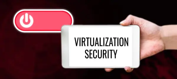 Manuscrito Texto Virtualização Segurança Internet Concept Aplicação Ambiente Virtual Para — Fotografia de Stock
