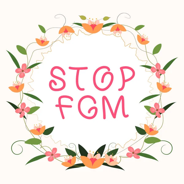 Sign Displaying Stop Fgm Fogalmi Fotó Vessen Véget Női Nemi — Stock Fotó