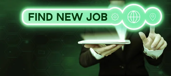 Podpis Konceptualny Znajdź Nową Pracę Słowo Poszukiwanie Nowych Możliwości Kariery — Zdjęcie stockowe