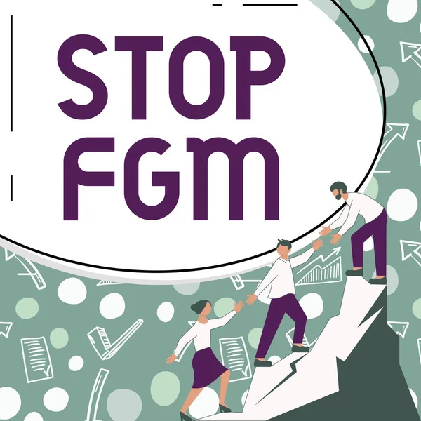 Концептуальная Подпись Stop Fgm Business Concept Put End Female Genital — стоковое фото